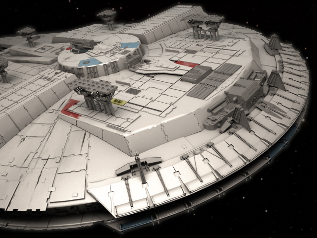Millenium Falcon Space Ship Star Wars 1 3D model_8