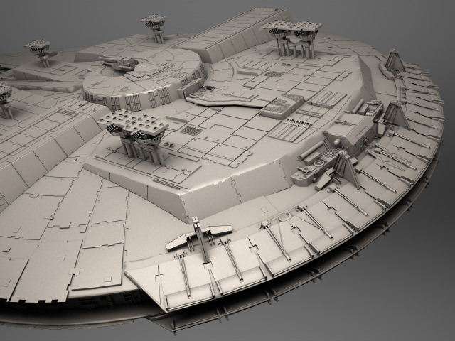 Millenium Falcon Space Ship Star Wars 1 3D model_7