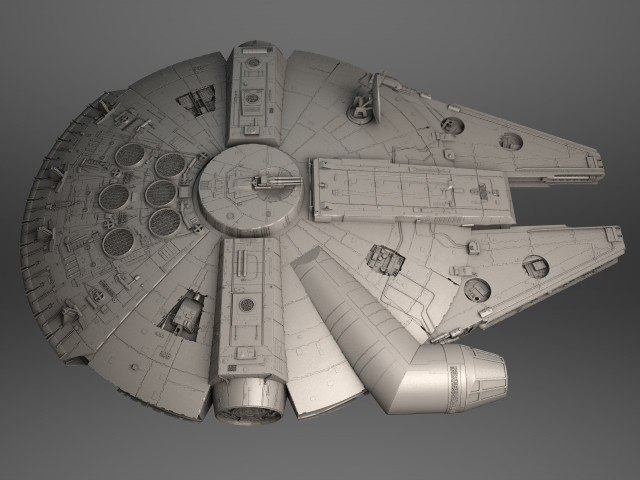 Millenium Falcon Space Ship Star Wars 1 3D model_4