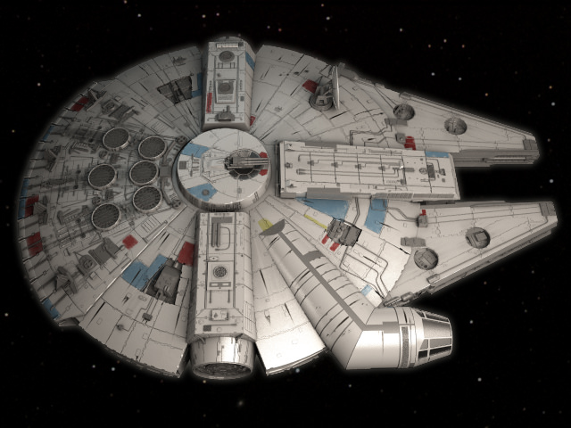 Millenium Falcon Space Ship Star Wars 1 3D model_35