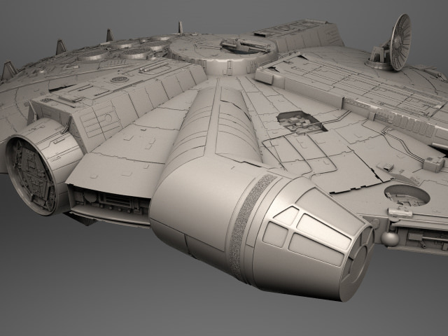 Millenium Falcon Space Ship Star Wars 1 3D model_33