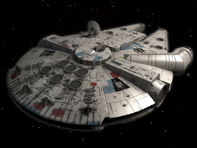 Millenium Falcon Space Ship Star Wars 1 3D model_29