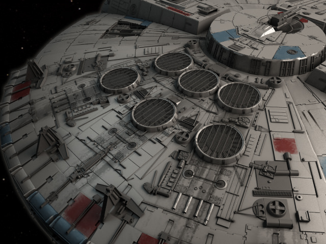 Millenium Falcon Space Ship Star Wars 1 3D model_23