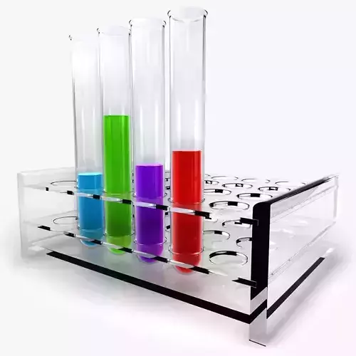 Test tubes with liquid