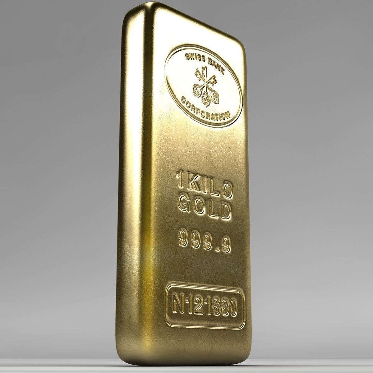 Realistic Gold bar 3D model_11