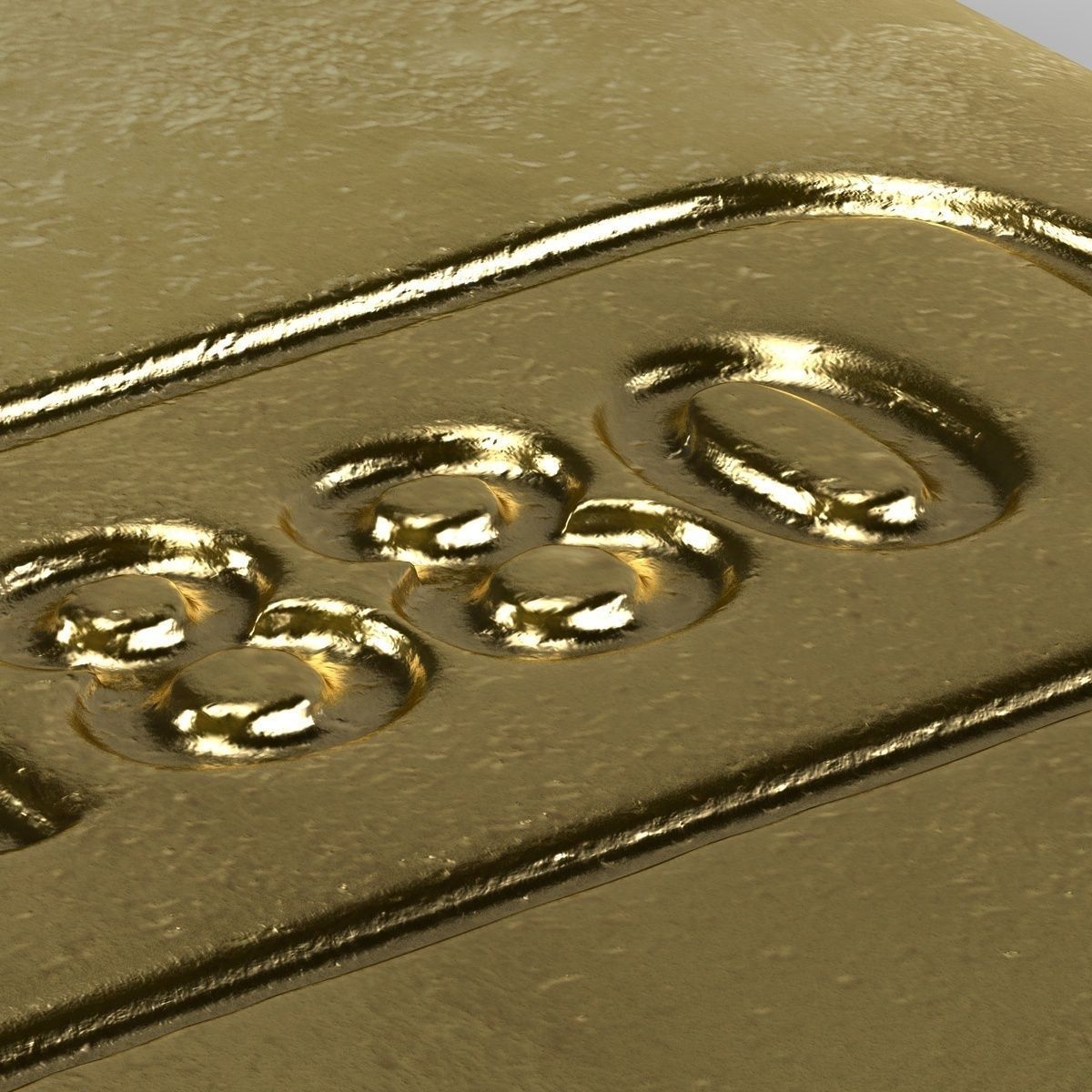 Realistic Gold bar 3D model_7