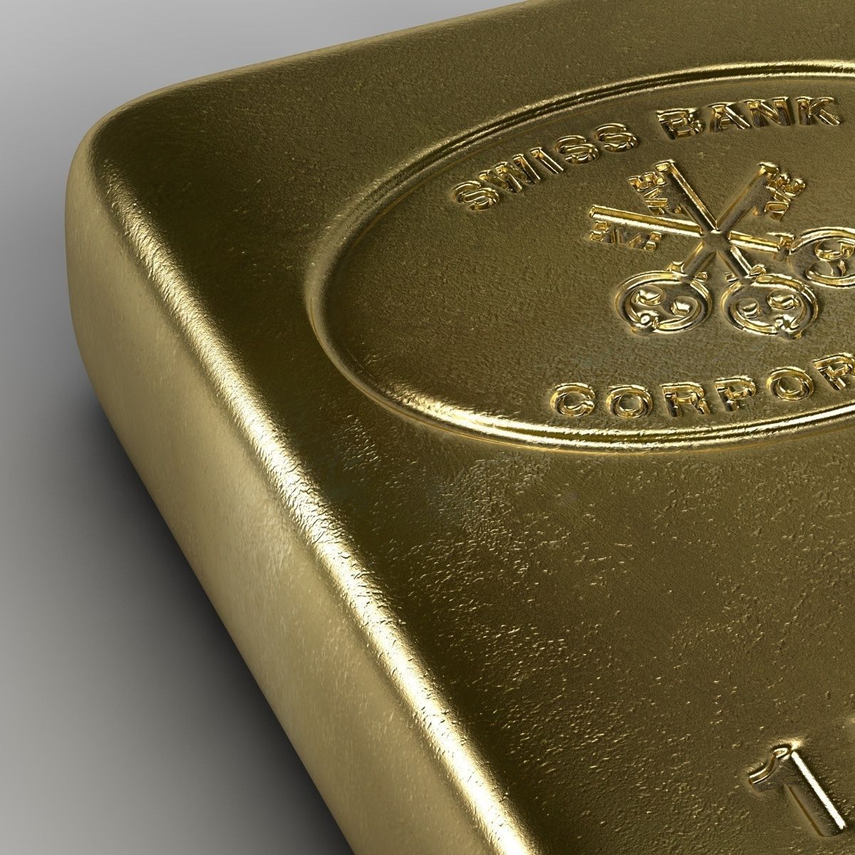 Realistic Gold bar 3D model_3