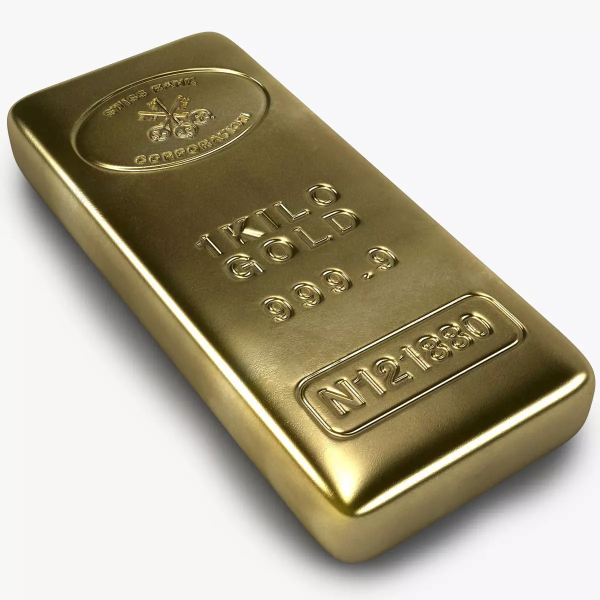 Realistic Gold bar 3D model_0