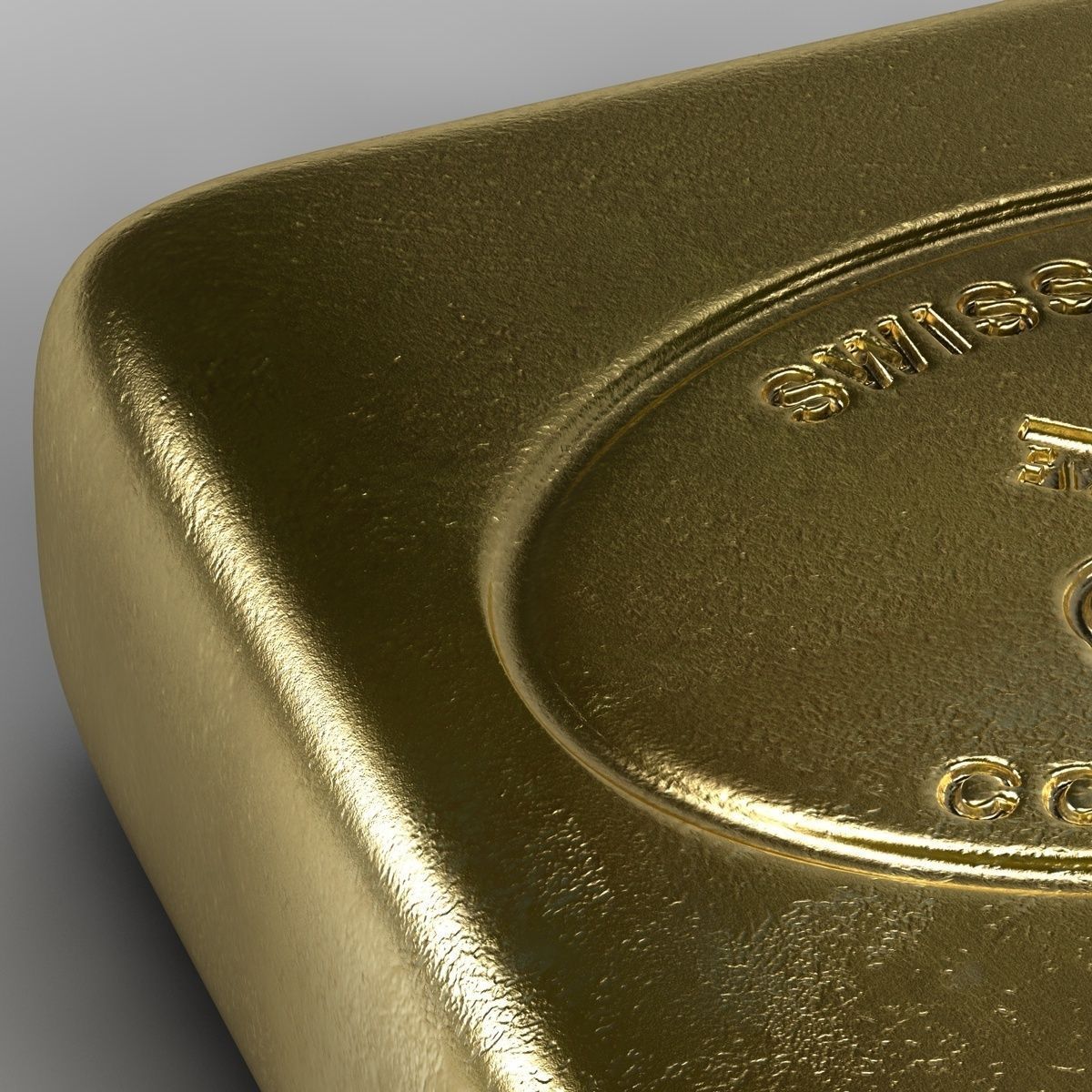 Realistic Gold bar 3D model_8
