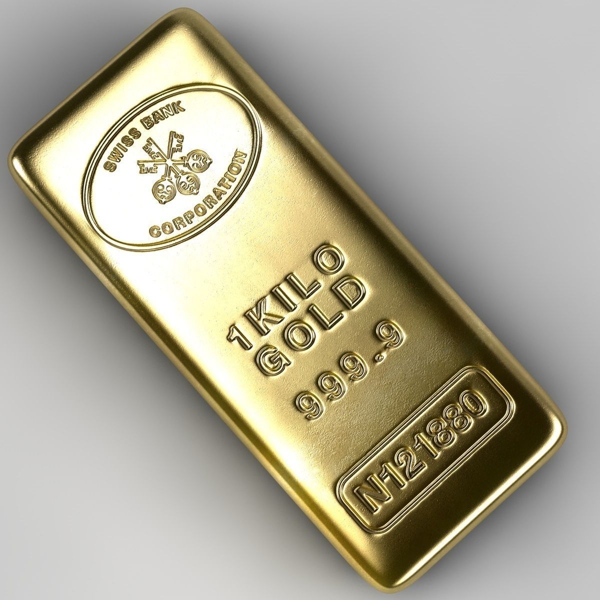 Realistic Gold bar 3D model_9