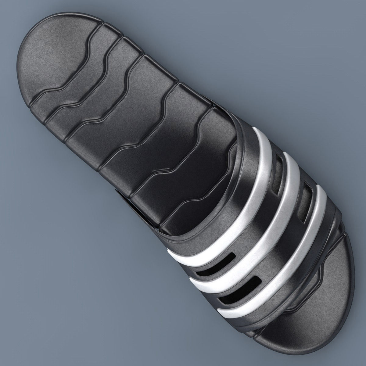 Sandal pair of slide sandals 3D model_4
