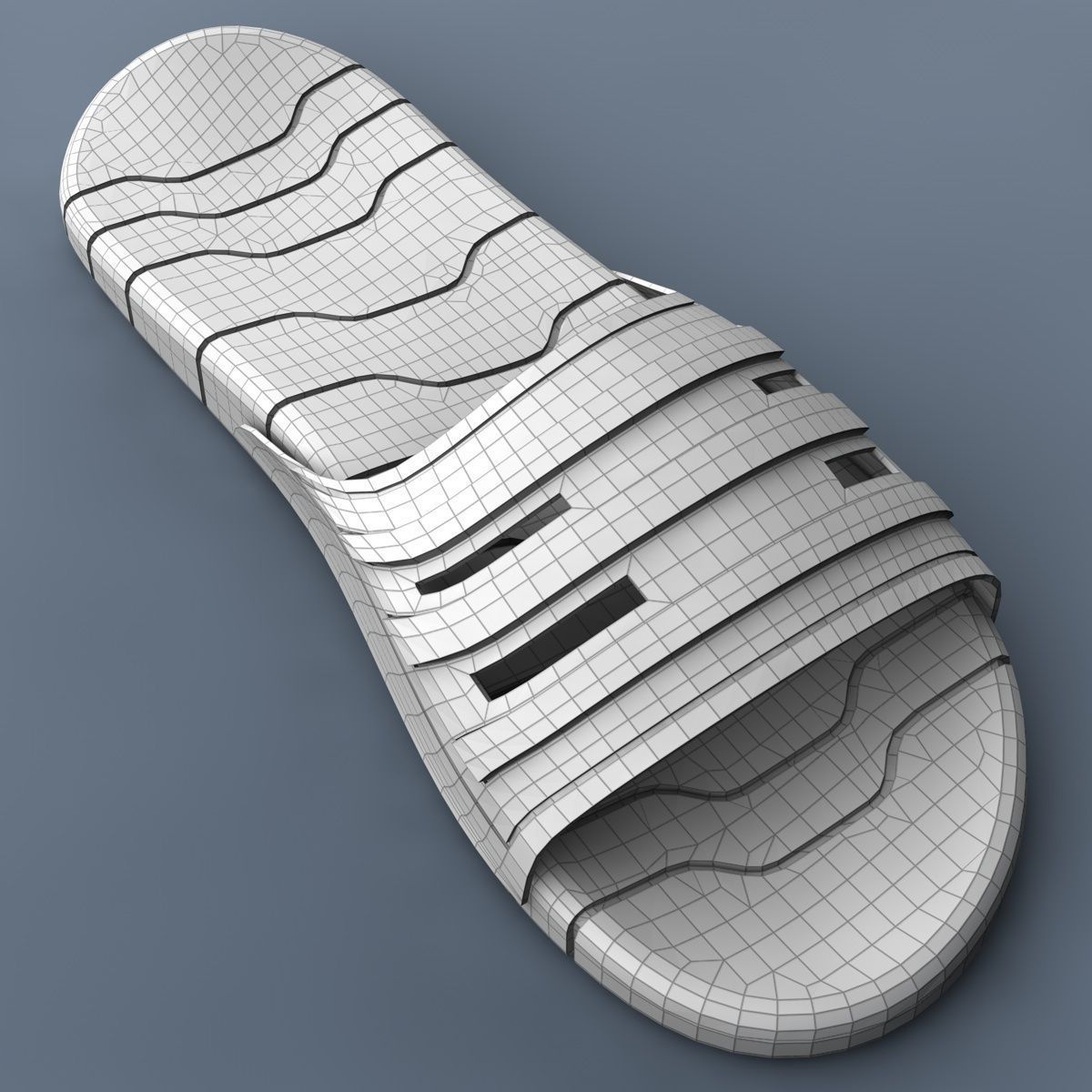 Sandal pair of slide sandals 3D model_1