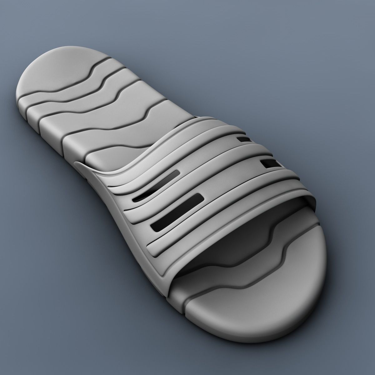 Sandal pair of slide sandals 3D model_7