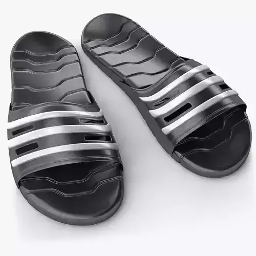 Sandal pair of slide sandals 3D model