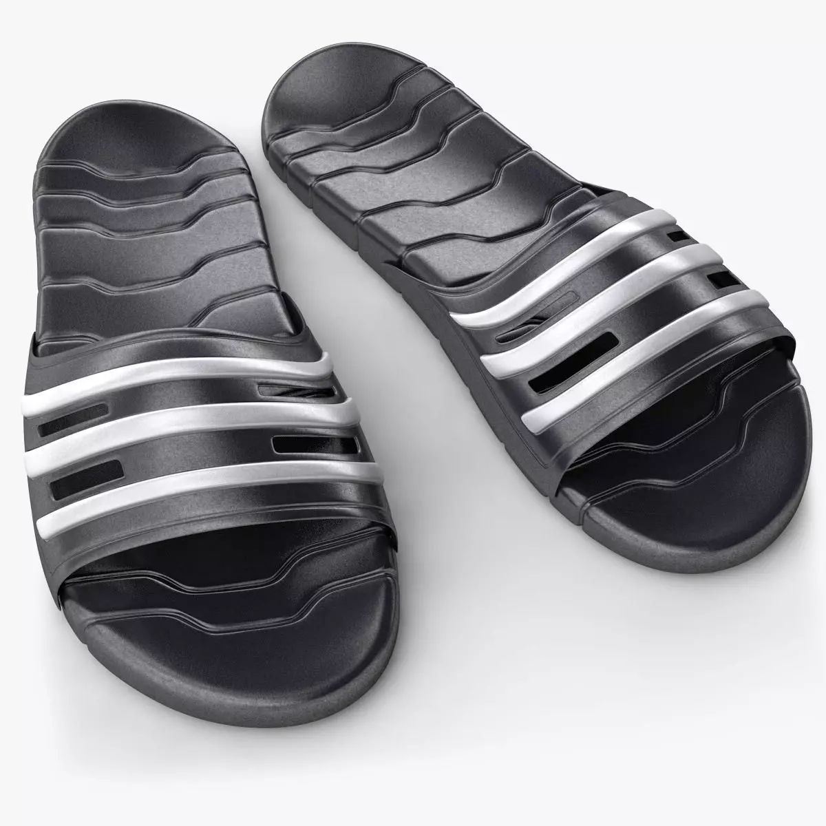 Sandal pair of slide sandals 3D model_0