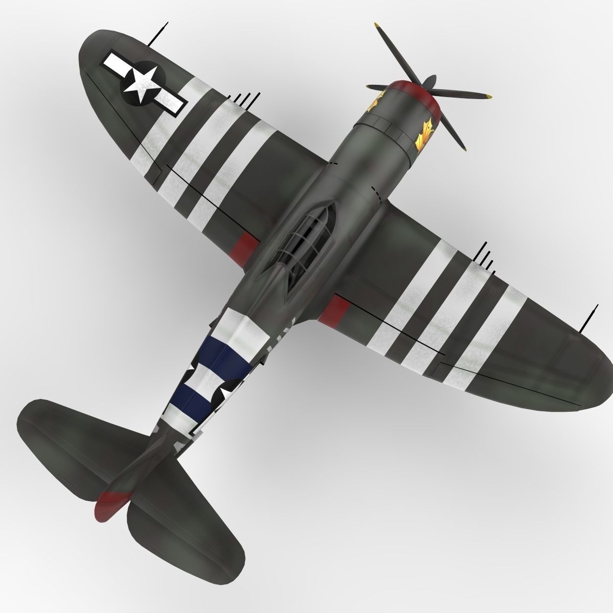 Republic P47 Thunderbolt 3D Model .max .obj .3ds .c4d .lwo ...