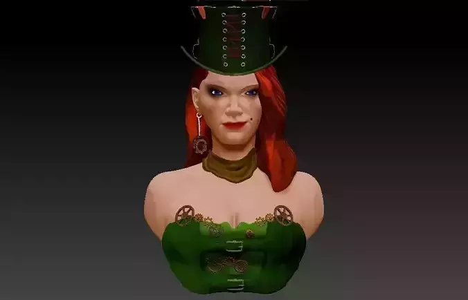 steam punk woman 3D model