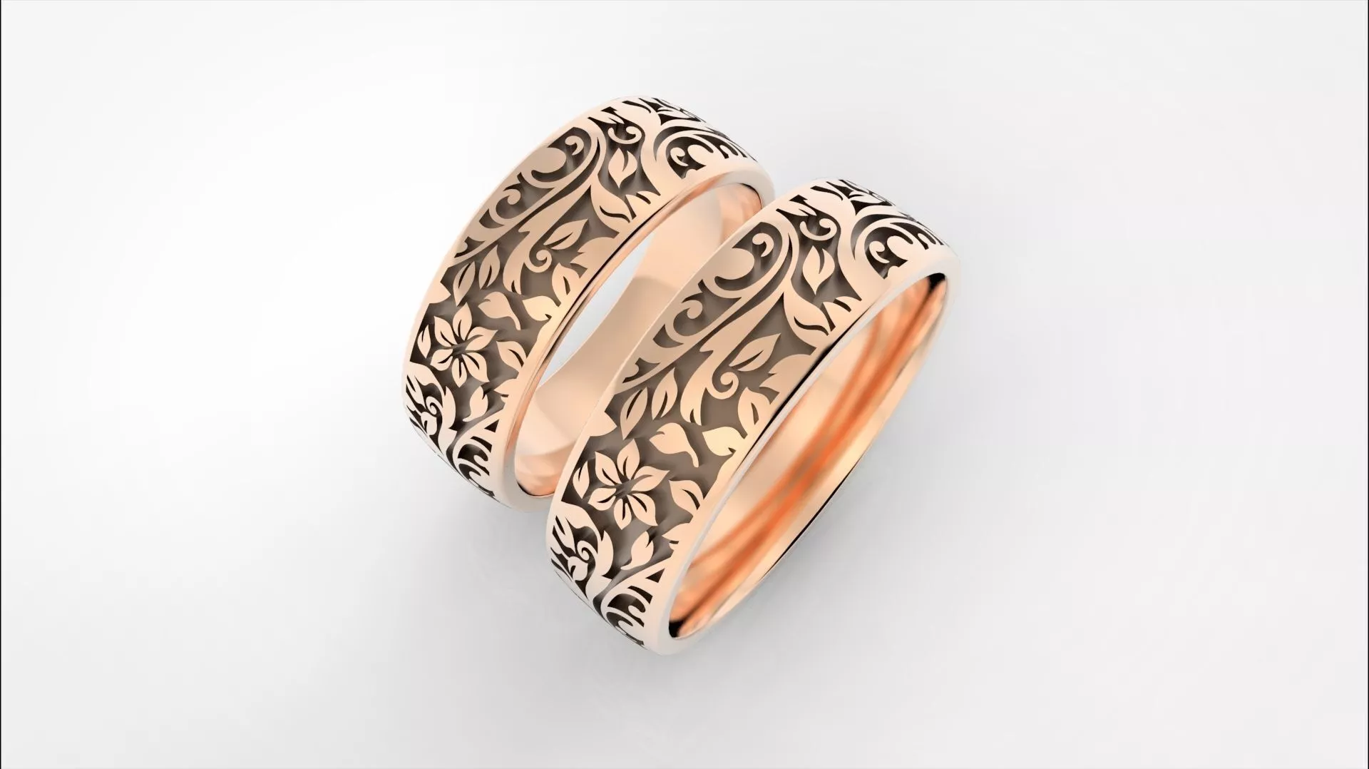 Flowers ornament rings 3D print model