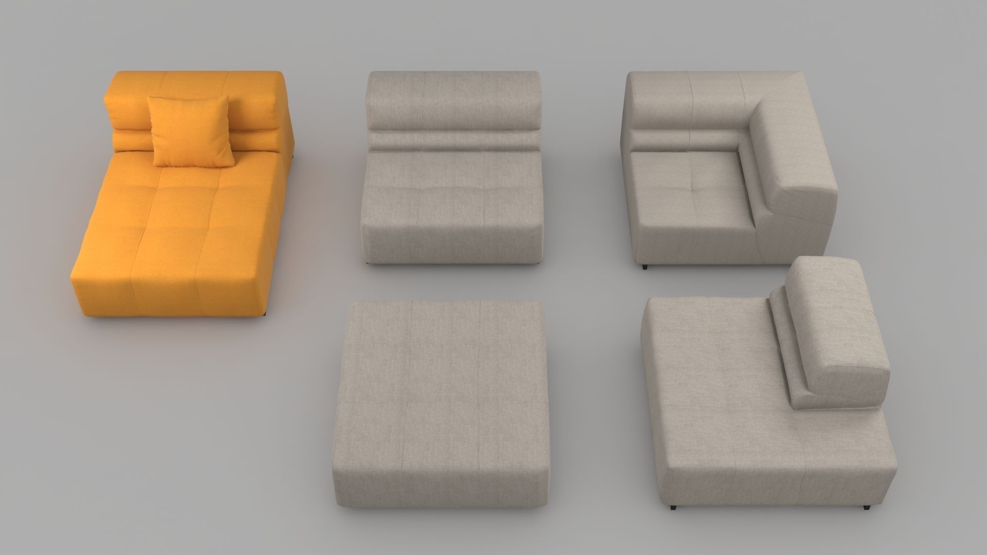 Tufty Time sofa by bb Italia 3D model_3