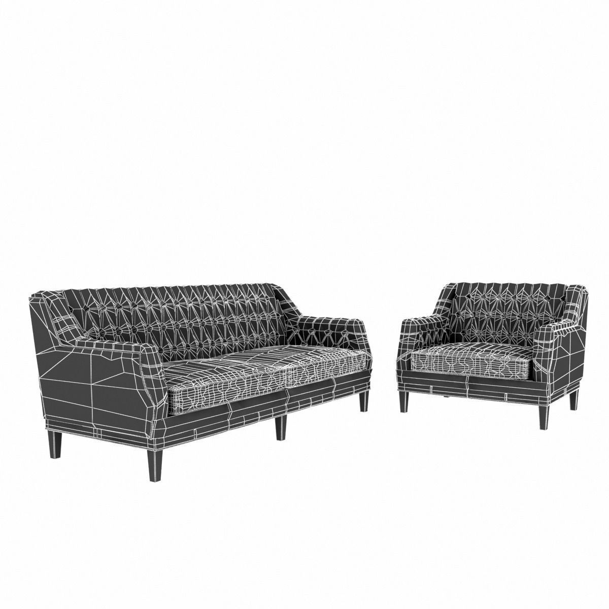 Bespoke custom sofa and chair 3D model_9