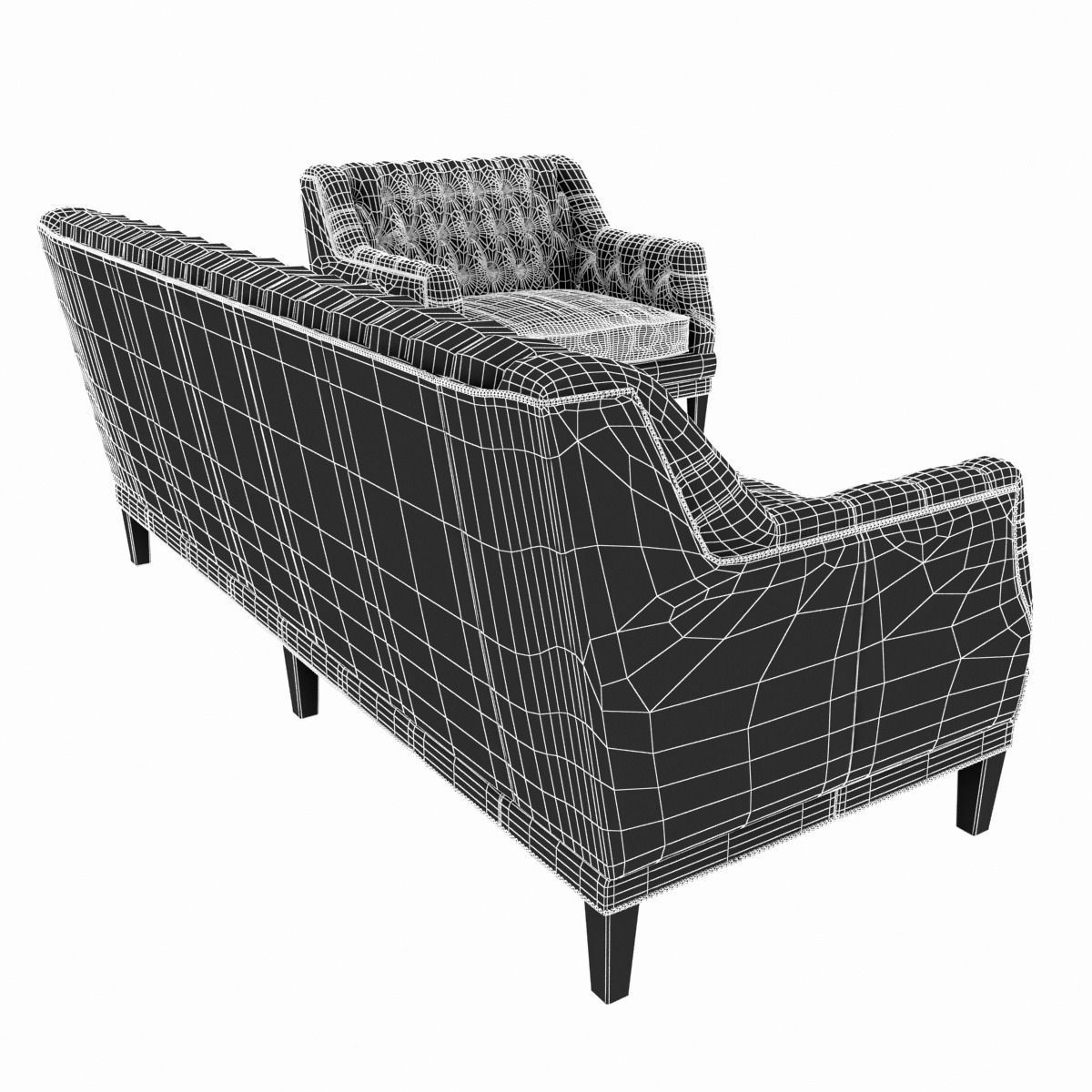 Bespoke custom sofa and chair 3D model_7