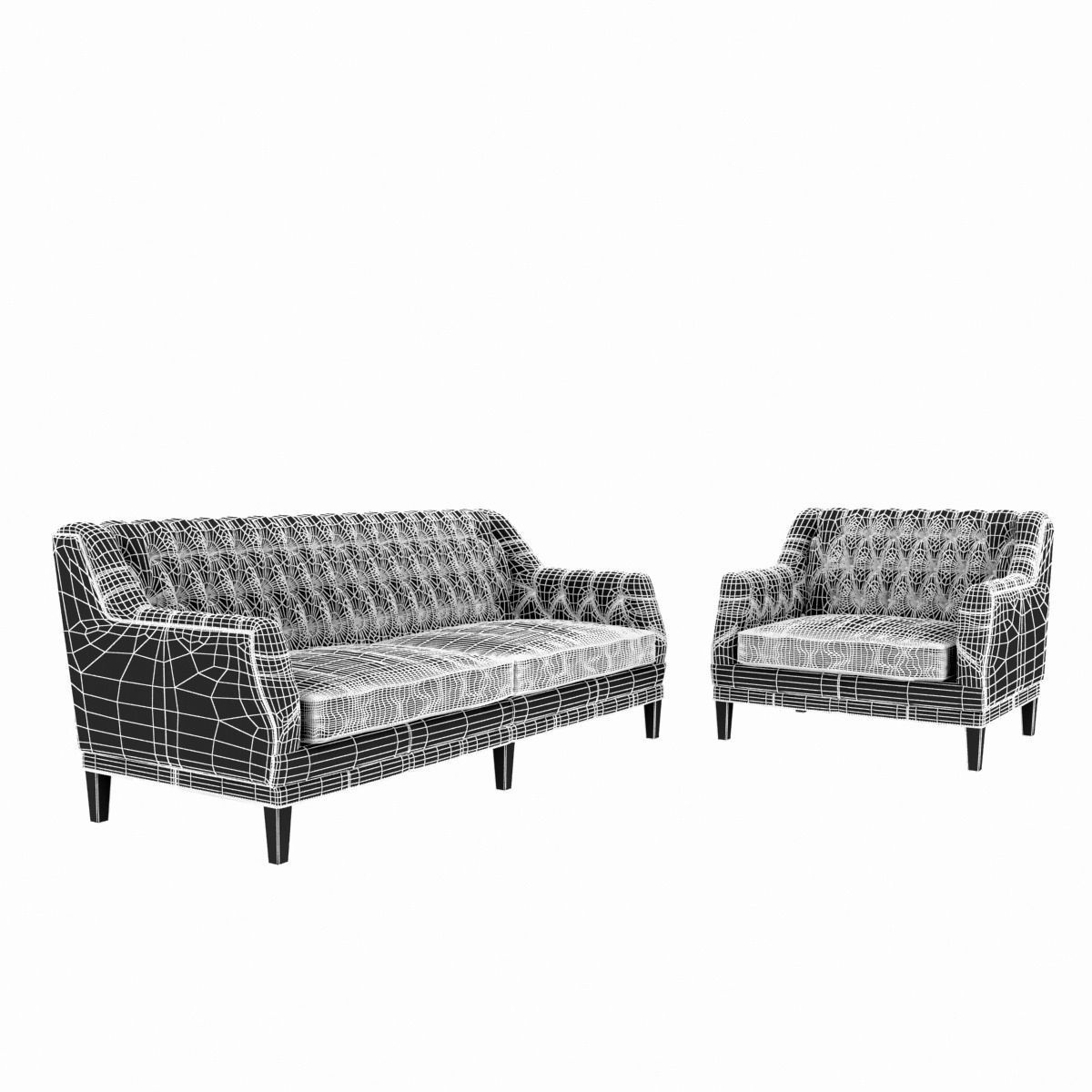 Bespoke custom sofa and chair 3D model_8