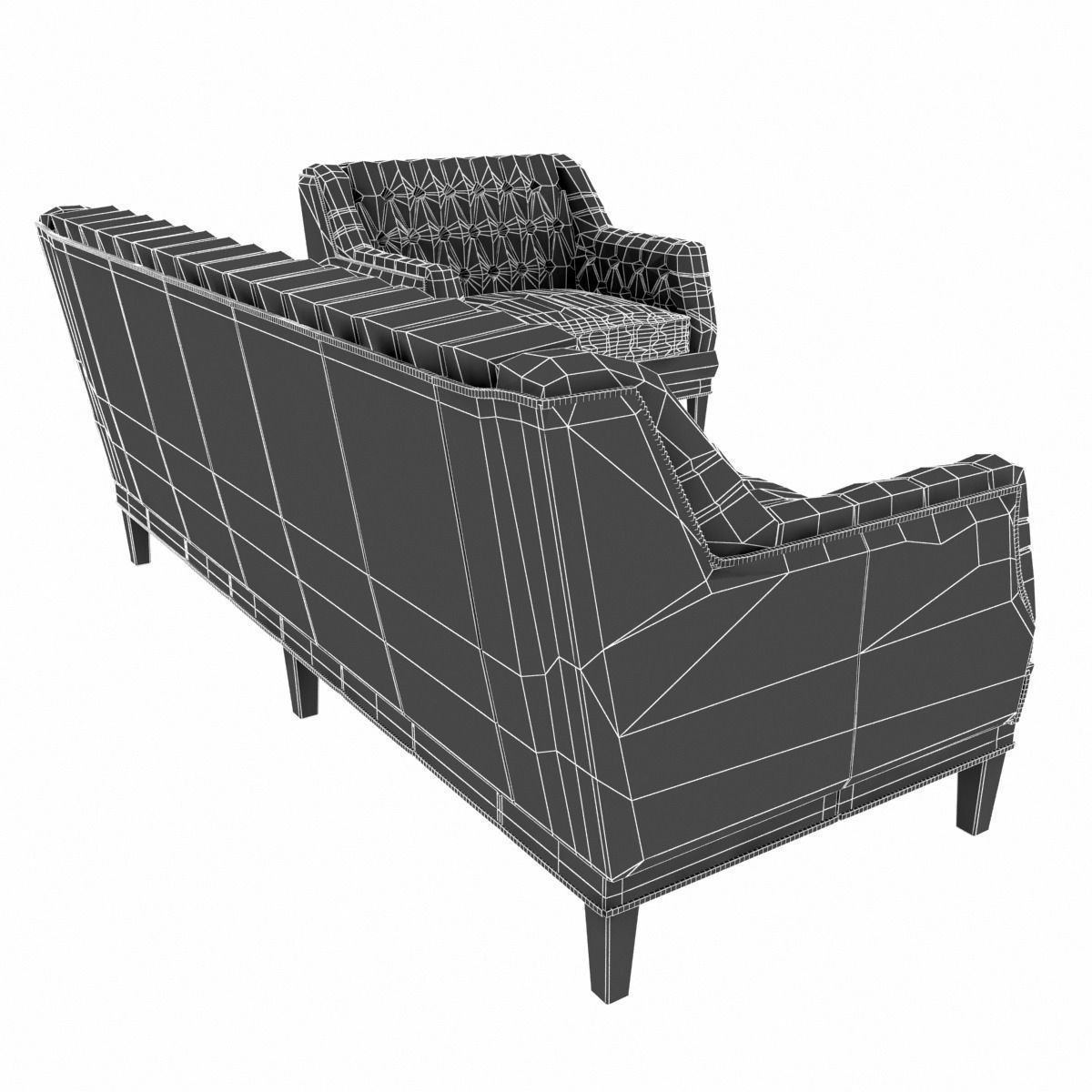 Bespoke custom sofa and chair 3D model_6