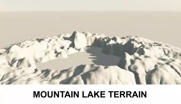 3d Terrain Mountain Lake 3D model_0