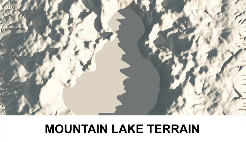 3d Terrain Mountain Lake 3D model_1