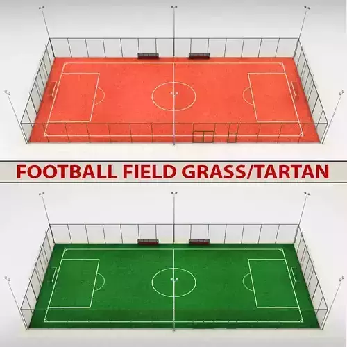 Football soccer stadium field 3D model