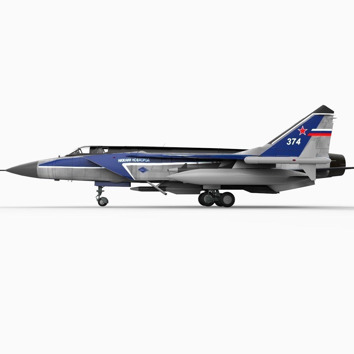 Mig 31 3D Model .max .obj .3ds .c4d .ma .mb .hrc .xsi - CGTrader.com