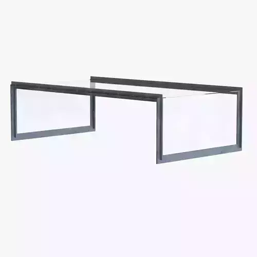 restoration hardware WATERFALL GLASS   IRON COFFEE TABLE 3D model