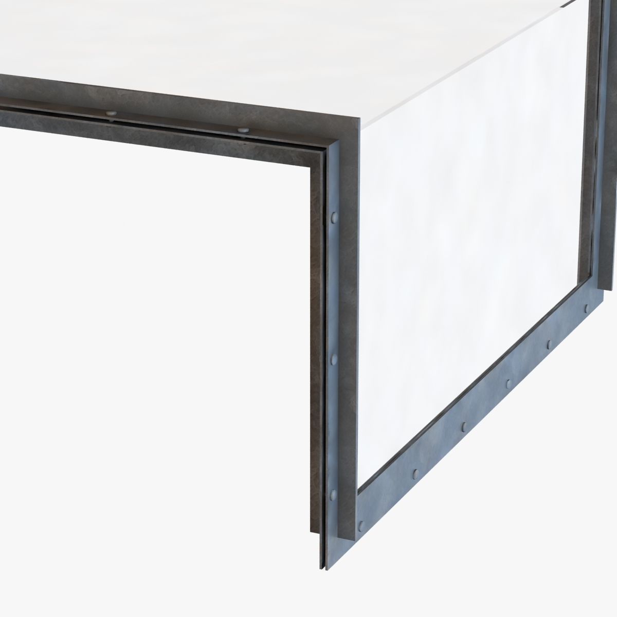 restoration hardware WATERFALL GLASS IRON COFFEE TABLE 3D model_3