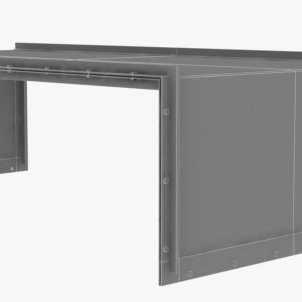 restoration hardware WATERFALL GLASS IRON COFFEE TABLE 3D model_6