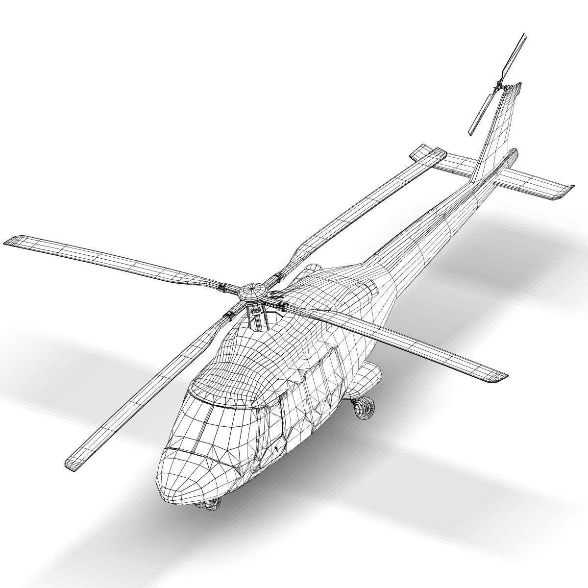 AgustaWestland AW139 3D Model .max .obj .3ds .fbx .c4d .lwo .lw .lws