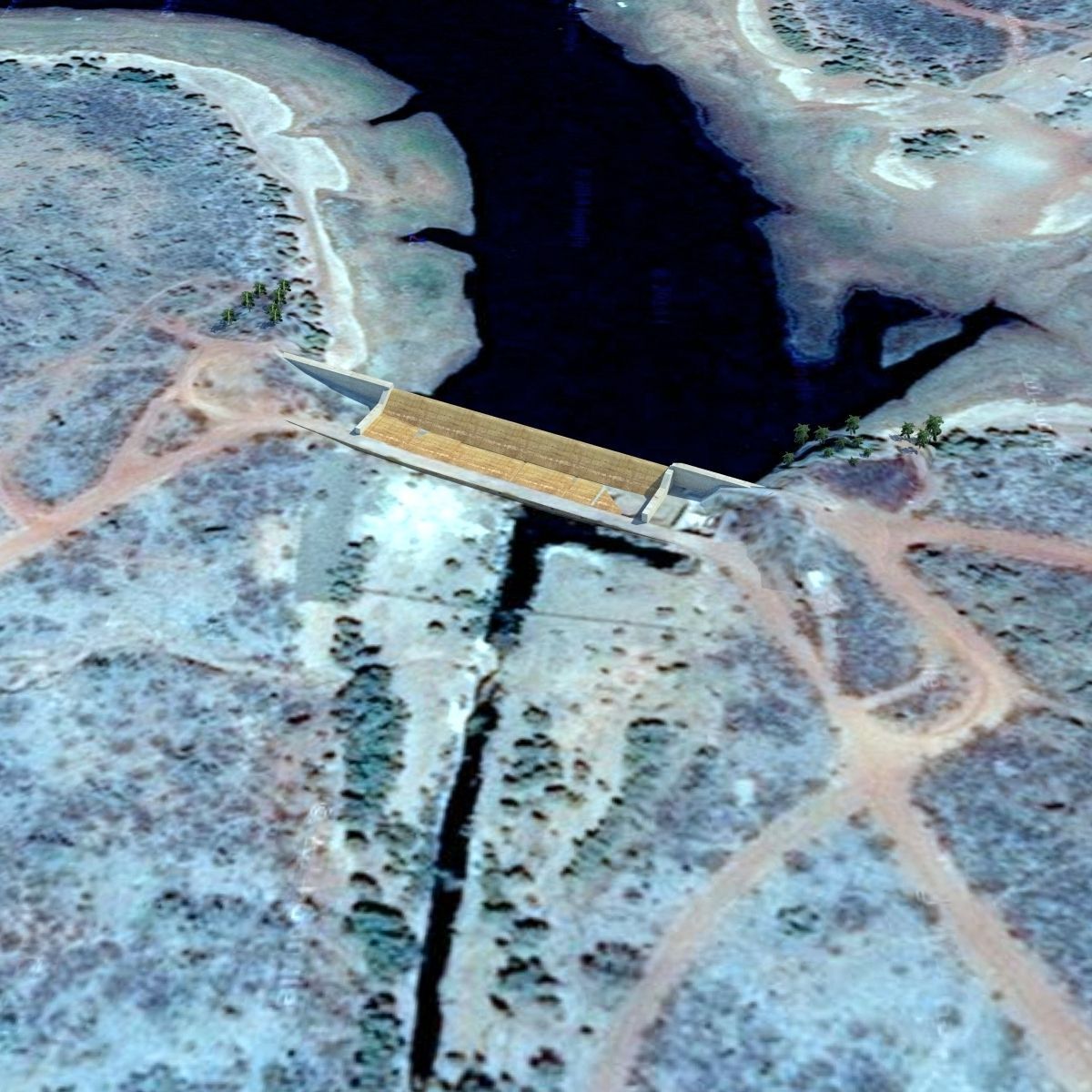 Chinaman Creek Dam Low-poly 3D model_3