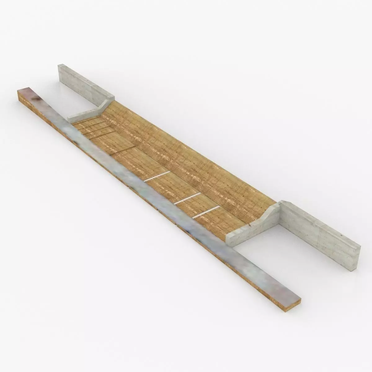 Chinaman Creek Dam Low-poly 3D model_0