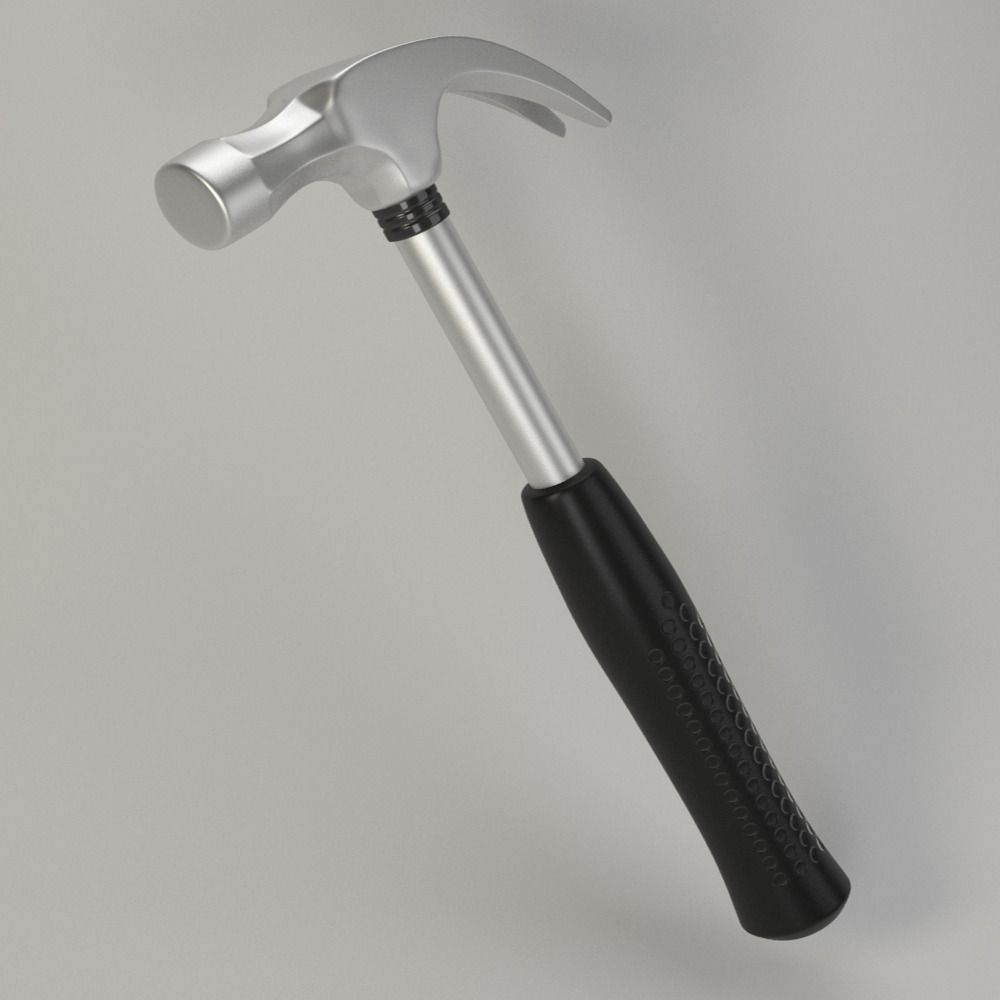 Steel Claw Hammer 3D model_0