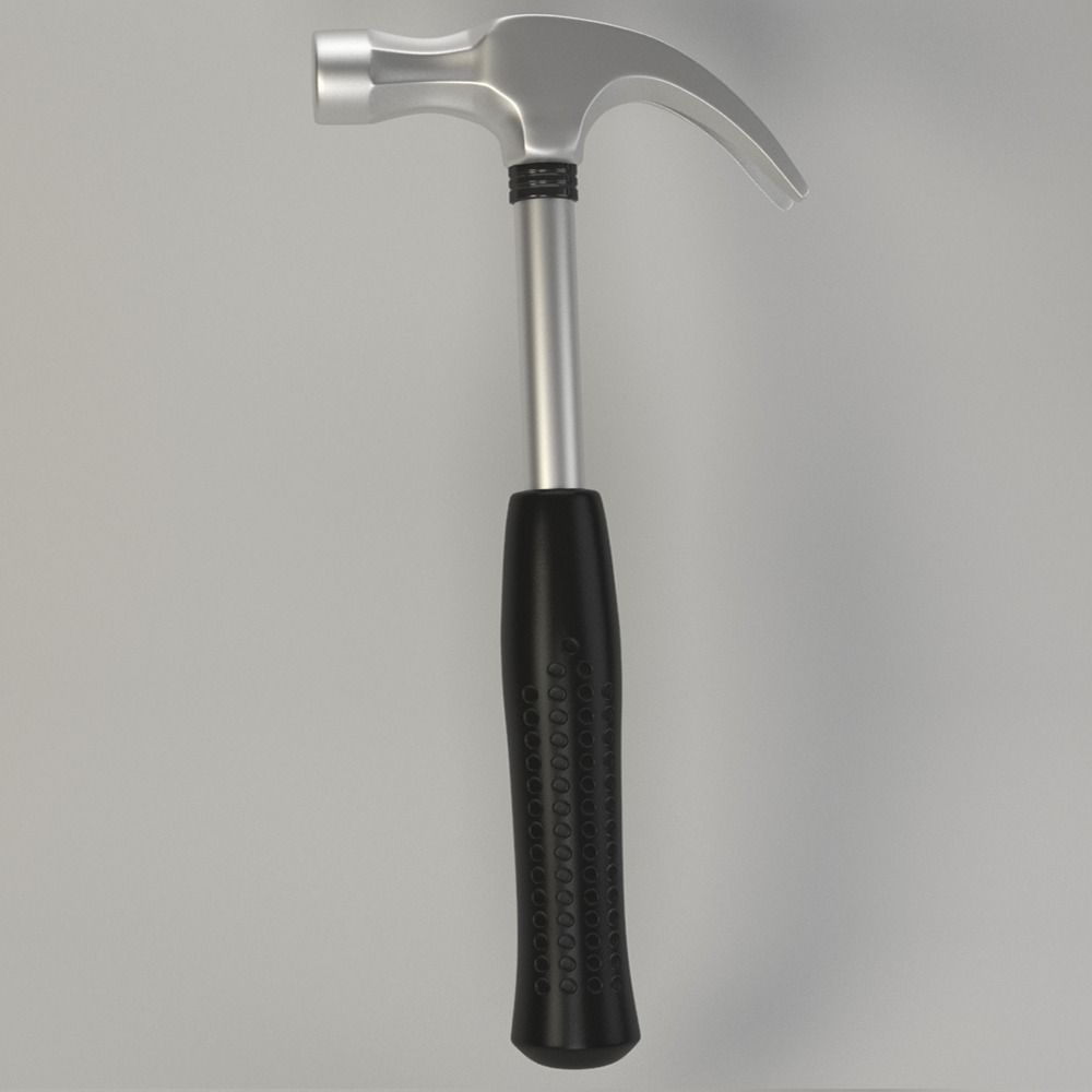 Steel Claw Hammer 3D model_3