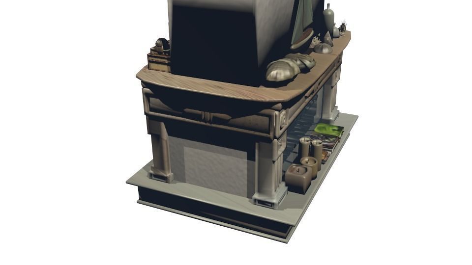Roman modern and ancient fireplace Low-poly 3D model_2