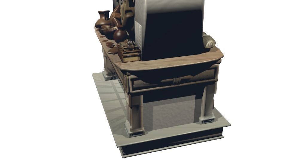 Roman modern and ancient fireplace Low-poly 3D model_3