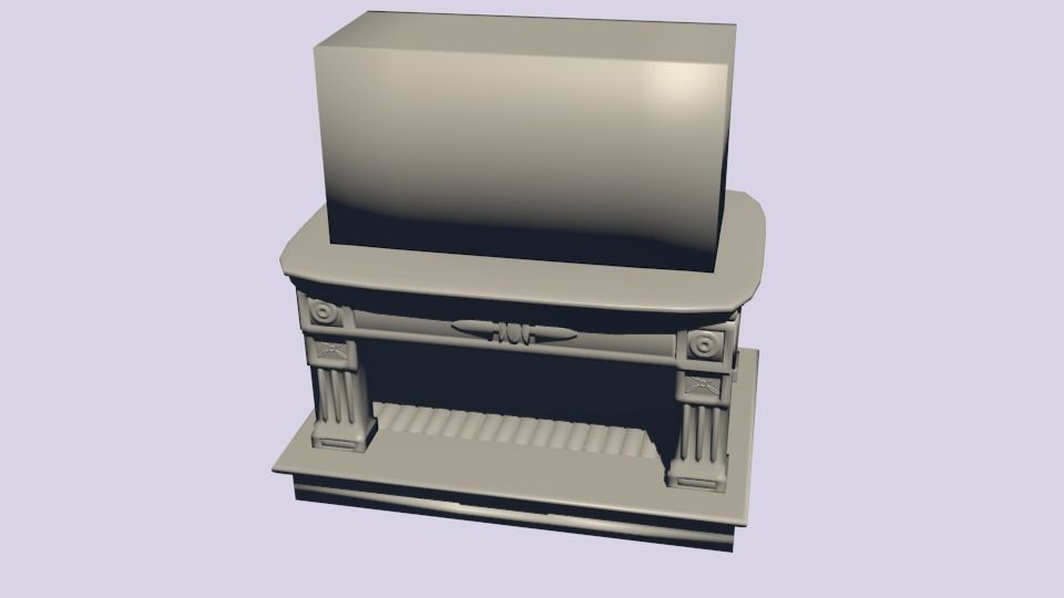 Roman modern and ancient fireplace Low-poly 3D model_6
