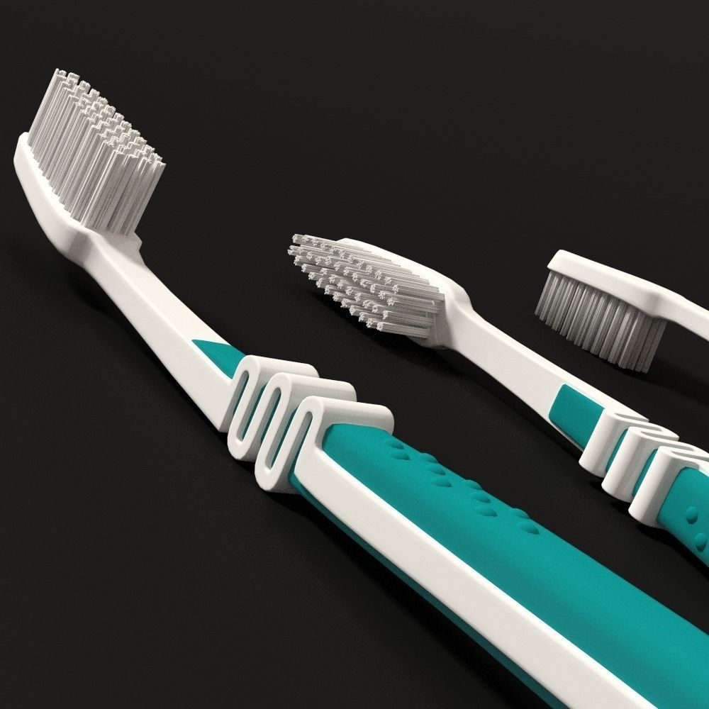 Toothbrush three toothbrushes 3D model_4