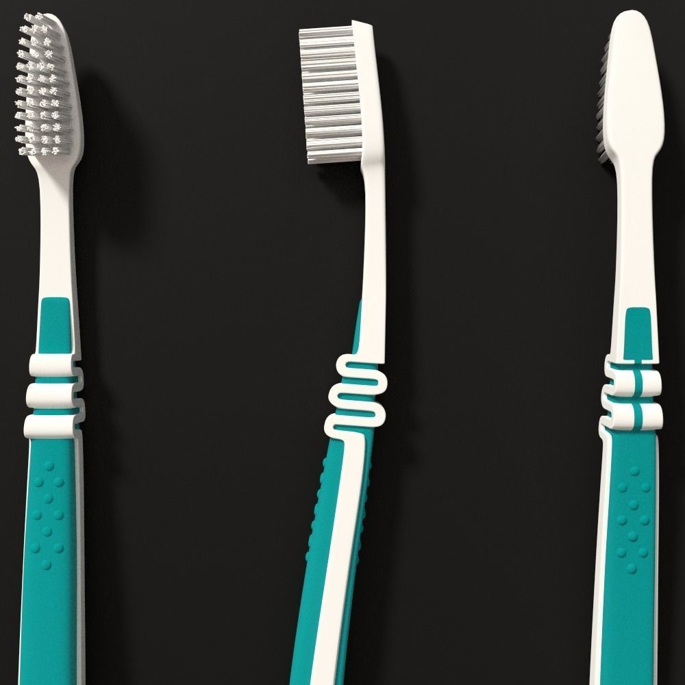 Toothbrush three toothbrushes 3D model_1