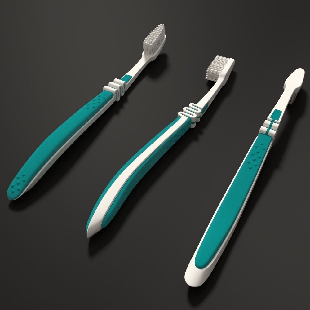 Toothbrush three toothbrushes 3D model_3