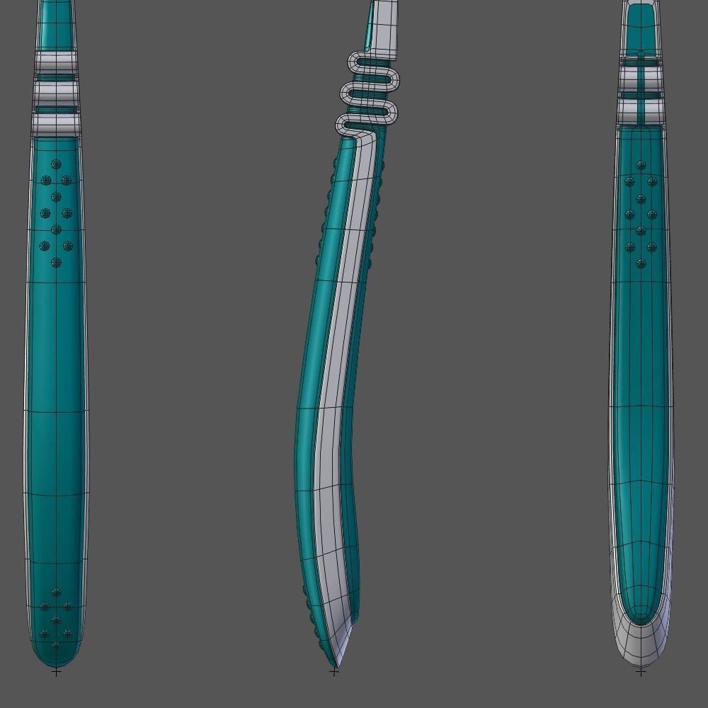 Toothbrush three toothbrushes 3D model_6