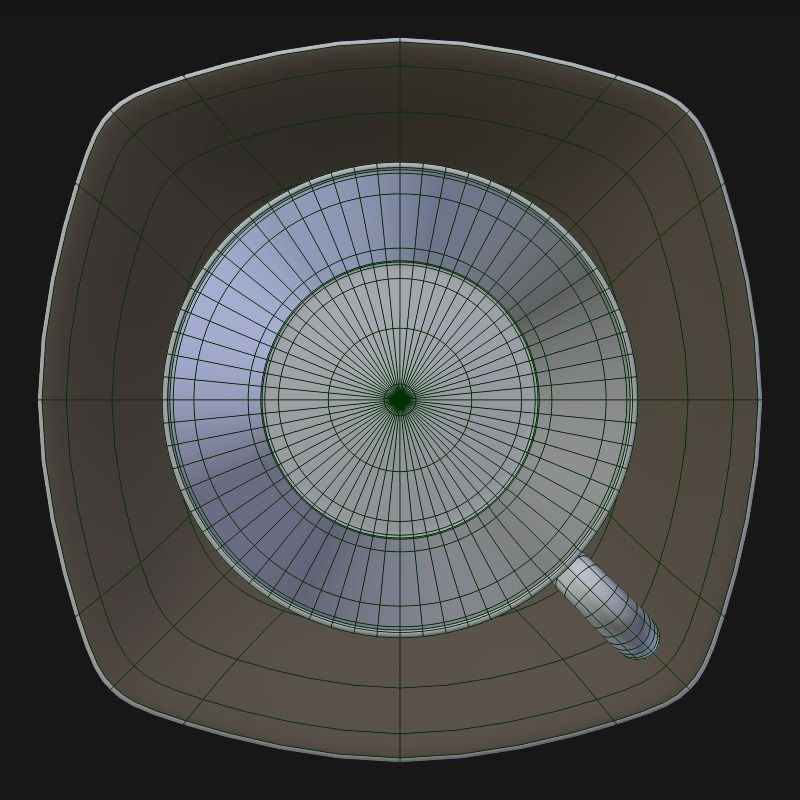 Tea Cup Low-poly 3D model_6