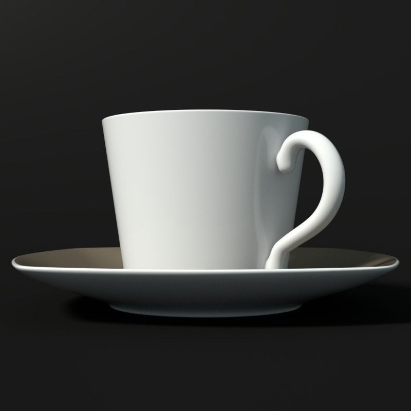 Tea Cup Low-poly 3D model_1