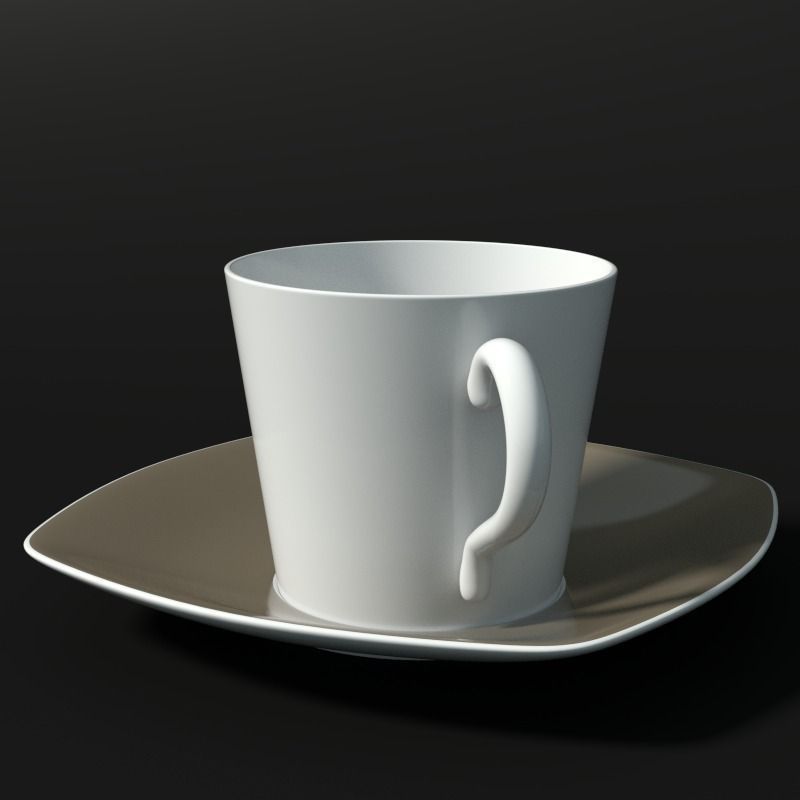 Tea Cup Low-poly 3D model_2