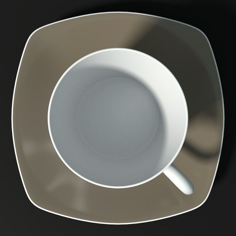 Tea Cup Low-poly 3D model_3